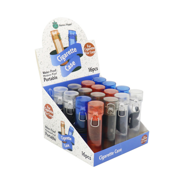 Transparent Plastic Rolling Box – Airtight Herb Storage Container with Locking Clip, Portable Stash Case