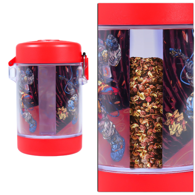 110mm Airtight Plastic Herb Storage Jar with Built-in Grinder – Portable Odor-Proof Stash Container for Tobacco & Herbs