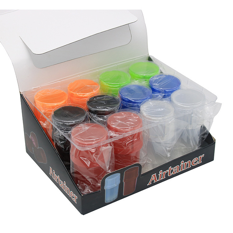 Small Airtight Plastic Herb Grinder Stash Jar 2-Layer Waterproof Storage Bottle 46mm
