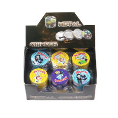 50mm/55mm/63mm Cartoon Backwoods Design Herb Grinder – 4 Layer Metal Tobacco Crusher