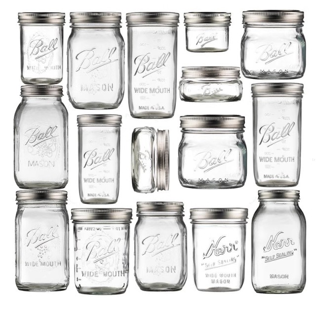 Mason Glass Jar with Metal Lid – Wide Mouth Herb & Tobacco Storage Container