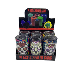 Skull Design Vacuum Stash Jar – Airtight Herb Storage Container, 6 Colors Mixed