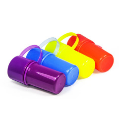 Plastic Herb Grinder Storage Container with Handle – 2-in-1 Herb Crusher and Stash Jar, Portable Airtight Design