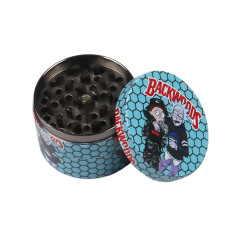 50mm/55mm/63mm Cartoon Backwoods Design Herb Grinder – 4 Layer Metal Tobacco Crusher