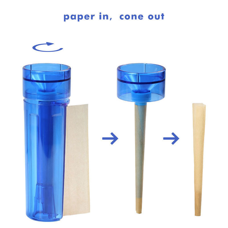 Plastic Cone Roller with Herb Grinder | Manual Pre Roll Cone Filling Machine | 48×178mm