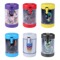 110mm Airtight Plastic Herb Storage Jar with Built-in Grinder – Portable Odor-Proof Stash Container for Tobacco & Herbs