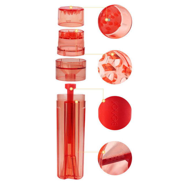 Plastic Cone Roller with Herb Grinder | Manual Pre Roll Cone Filling Machine | 48×178mm