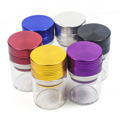 40mm Aluminum Lid Glass Storage Jar – Airtight Herb Grinder Container