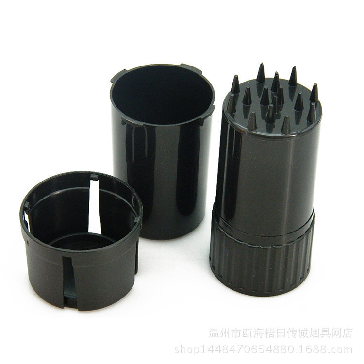 Small Airtight Plastic Herb Grinder Stash Jar 2-Layer Waterproof Storage Bottle 46mm