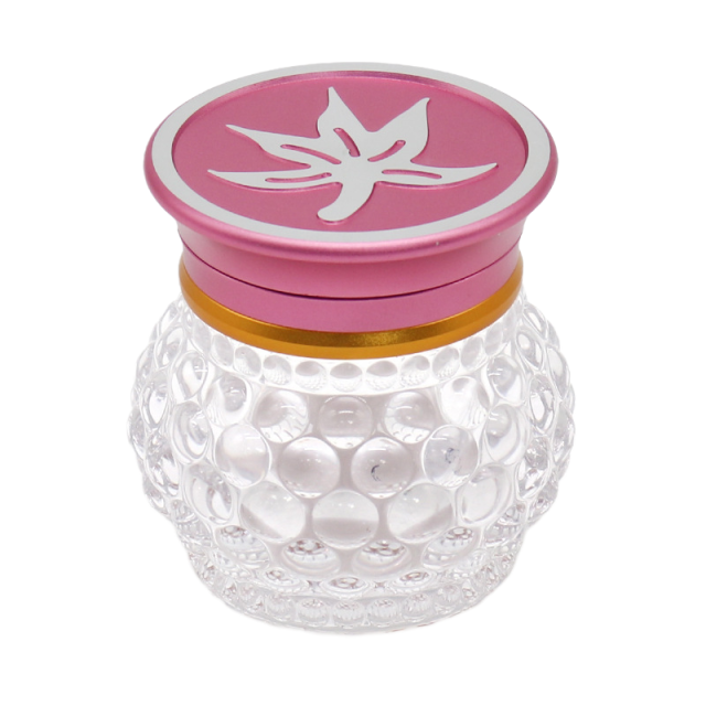 60mm Glass Body Herb Grinder with Aluminum Lid – Transparent Crystal Storage Jar Grinder for Tobacco & Herbs