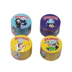 50mm/55mm/63mm Cartoon Backwoods Design Herb Grinder – 4 Layer Metal Tobacco Crusher