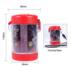 110mm Airtight Plastic Herb Storage Jar with Built-in Grinder – Portable Odor-Proof Stash Container for Tobacco & Herbs