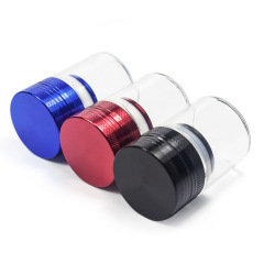 40mm Aluminum Lid Glass Storage Jar – Airtight Herb Grinder Container