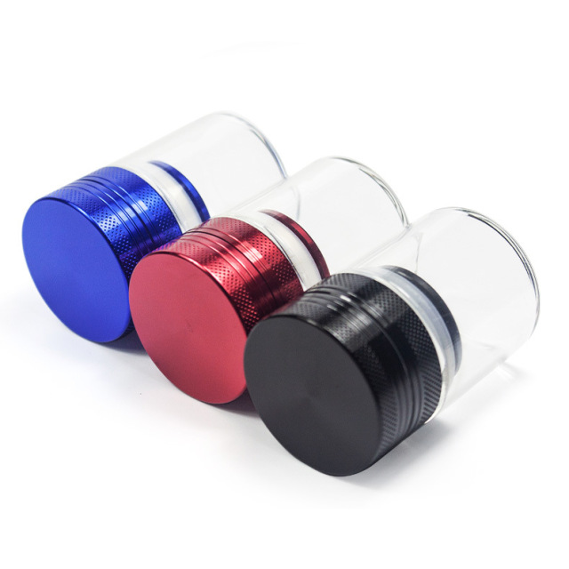 40mm Aluminum Lid Glass Storage Jar – Airtight Herb Grinder Container