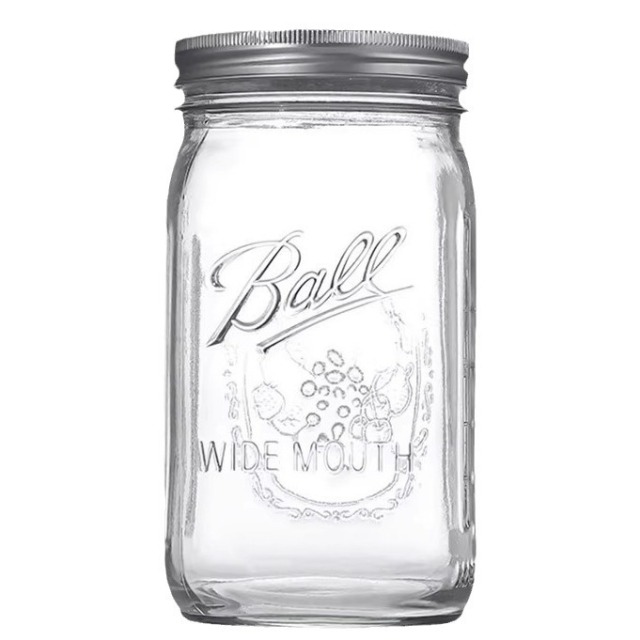 Mason Glass Jar with Metal Lid – Wide Mouth Herb & Tobacco Storage Container