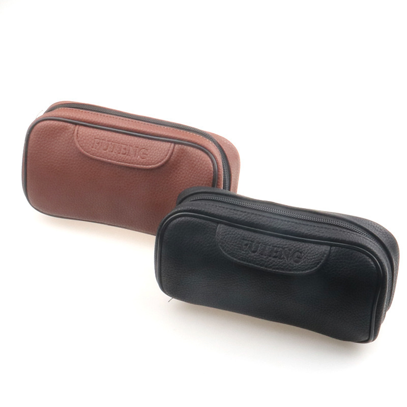 PU Leather Tobacco Pouch with Zipper | Portable Smoking Storage Bag for Tobacco, Rolling Papers & Accessories