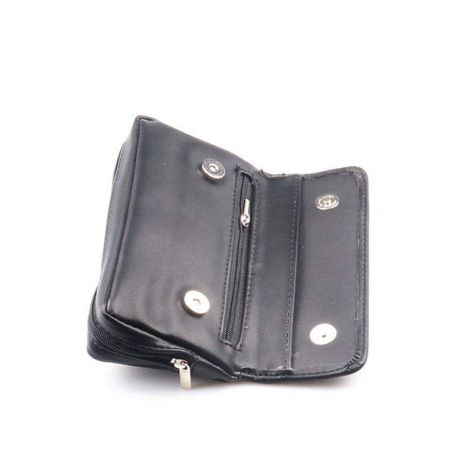 Premium PU Leather Tobacco Pouch with Zipper & Snap Closure | Portable Rolling Tobacco Storage Bag