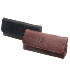 Premium PU Leather Tobacco Pouch with Zipper & Snap Closure | Portable Rolling Tobacco Storage Bag