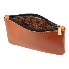 PU Leather Tobacco Pouch with Zipper | Smoking Storage Bag for Tobacco & Accessories