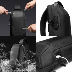 Waterproof Anti-Theft Sling Bag with Lock – Slash-Resistant, Odor-Proof, Portable Crossbody Backpack