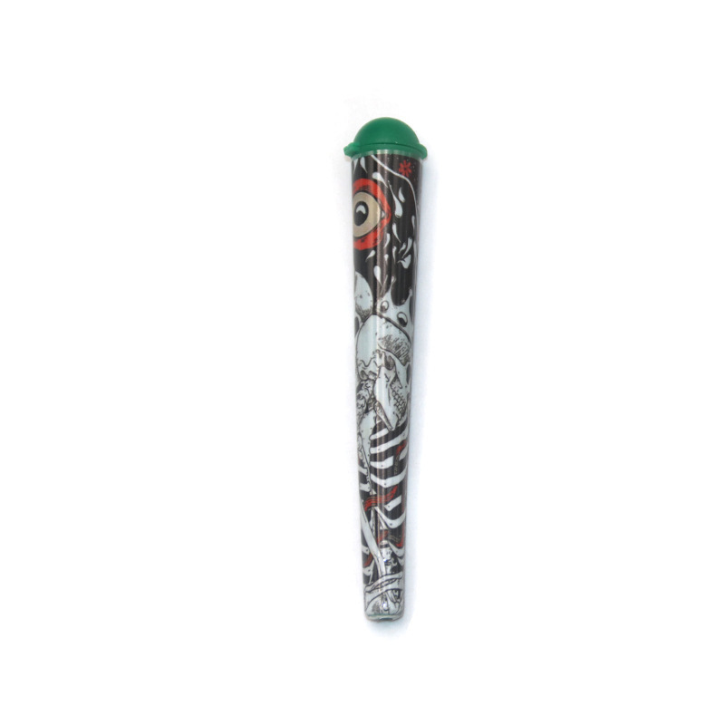 118mm Cone-Shaped Pre-Roll Tube – Airtight Odor-Proof Plastic Storage Container with Colorful Design