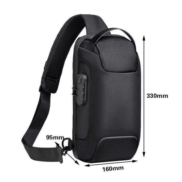 Waterproof Anti-Theft Sling Bag with Lock – Slash-Resistant, Odor-Proof, Portable Crossbody Backpack