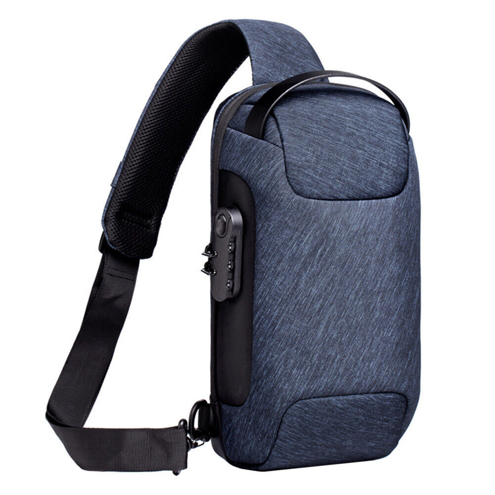 Waterproof Anti-Theft Sling Bag with Lock – Slash-Resistant, Odor-Proof, Portable Crossbody Backpack