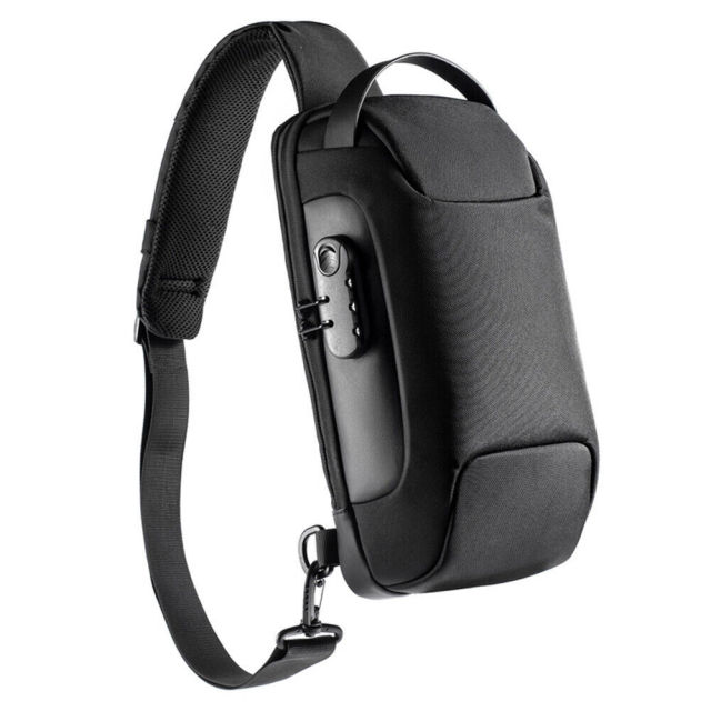 Waterproof Anti-Theft Sling Bag with Lock – Slash-Resistant, Odor-Proof, Portable Crossbody Backpack