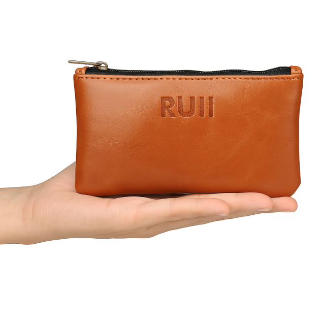 PU Leather Tobacco Pouch with Zipper | Smoking Storage Bag for Tobacco & Accessories