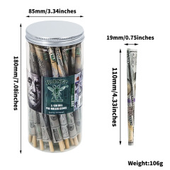 Pre-Rolled Cones 110mm – $100 Bill Design, 102PCS Jar