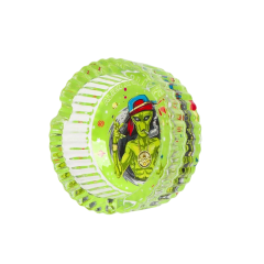 85mm Alien X OG LABS Glass Ashtray – Round Heat-Resistant Smoking Tray