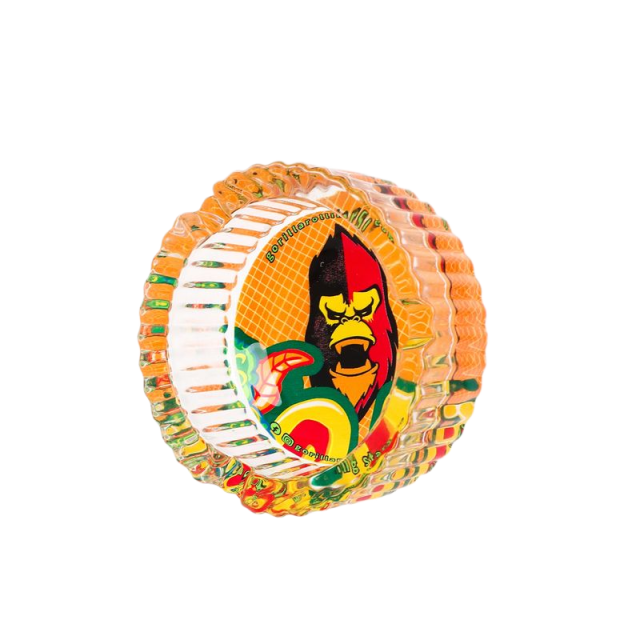 85mm Gorilla Rolling Stars Glass Ashtray – Round Heat-Resistant Smoking Tray