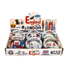 85mm LONDON Glass Ashtray – Round Clear Crystal Smoking Tray