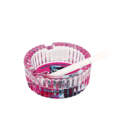 85mm Gorilla Rolling Stars Glass Ashtray – Round Heat-Resistant Smoking Tray
