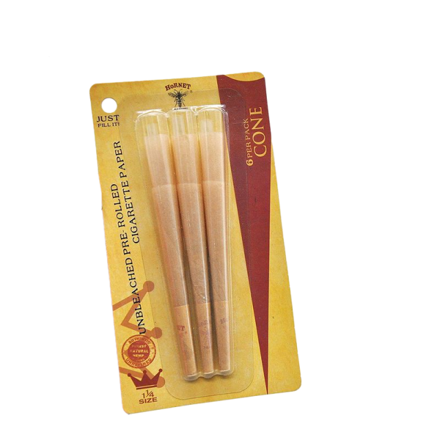110mm HORNET Brown Pre-Rolled Cones with Tips – Unbleached Rolling Paper