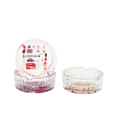 85mm London Series Glass Ashtray – Round Heat-Resistant Smoking Tray