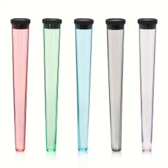 117mm Tapered Pre-Roll Tube – Transparent Plastic Odor-Proof Joint Cone Storage Container