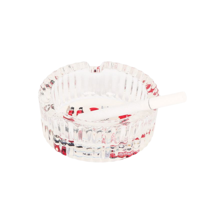85mm London Series Glass Ashtray – Round Heat-Resistant Smoking Tray