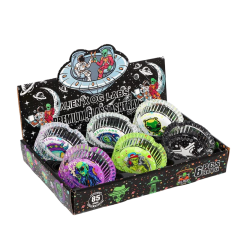 85mm Alien X OG LABS Glass Ashtray – Round Heat-Resistant Smoking Tray