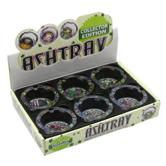 85mm Crystal Glass Ashtray – Colorful Printed Base