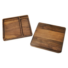 Walnut Wooden Rolling Tray – Premium Handcrafted Organizer 19×19cm