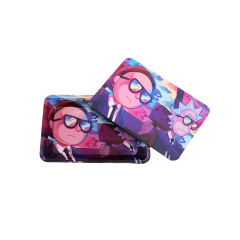 Magnetic Lid Rolling Tray Set – 180×125mm Metal Tray with PVC Magnetic Cover