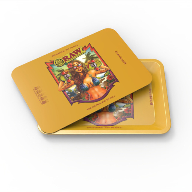 Magnetic Lid Rolling Tray Set – 180×125mm Metal Tray with PVC Magnetic Cover
