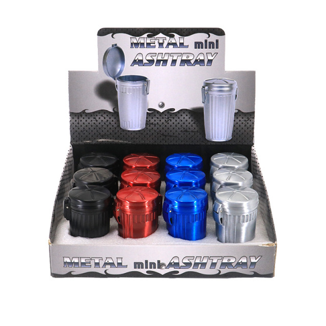 Mini Portable Metal Ashtray with Lid – Pocket Size Outdoor Travel Ashtray, 68×45mm