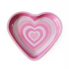 Heart-Shaped Metal Rolling Tray – 18×16.5cm, Creative Love Design