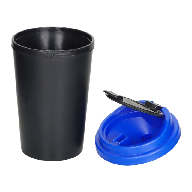 Plastic Car Ashtray with Flip Lid – Portable Auto Cigarette Butt Bucket, 85×128mm