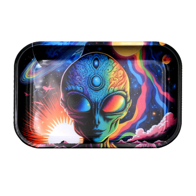 Medium Metal Rolling Tray – 288×188mm, Creative Printed Design