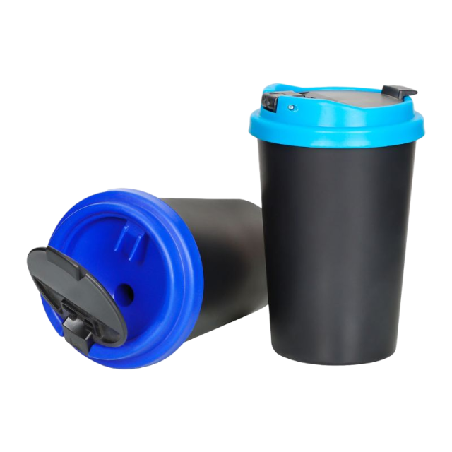 Plastic Car Ashtray with Flip Lid – Portable Auto Cigarette Butt Bucket, 85×128mm