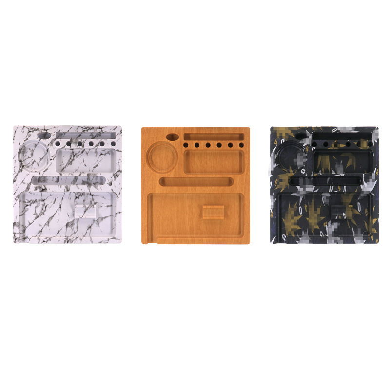 Multifunction ABS Rolling Tray – Marble Design Organizer