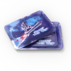 Magnetic Lid Rolling Tray Set – 180×125mm Metal Tray with PVC Magnetic Cover